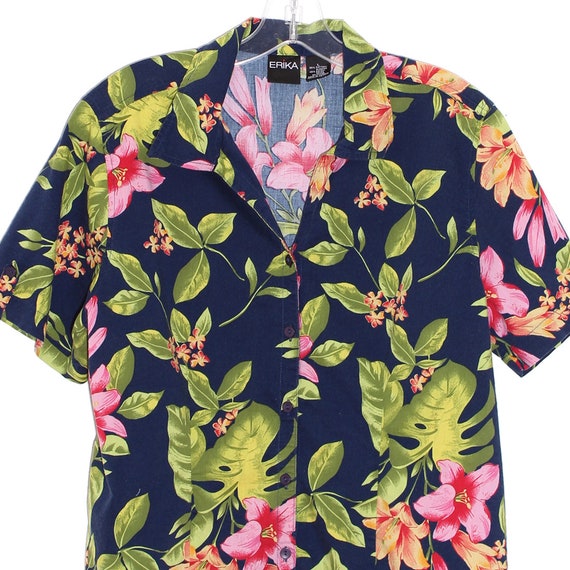 HAWAIIAN SHIRT tropical floral blouse tourist tra… - image 2