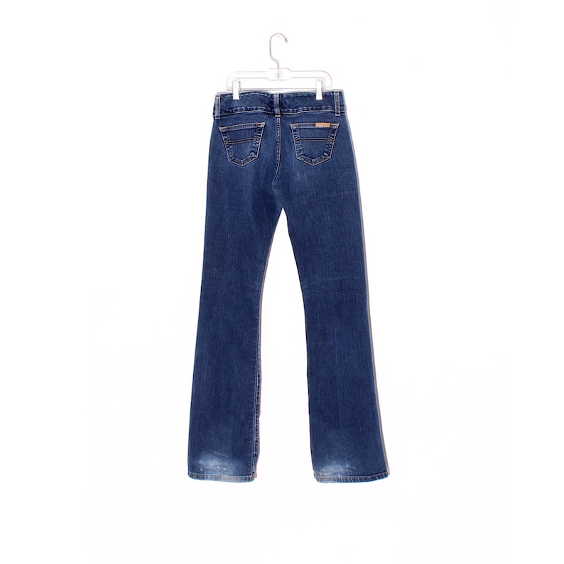 adorable TOMMY HILFIGER JEANS tommy jeans dark wash perfectly faded skinny fit distressed jeans boot cut jeans kick flare jeans 90s tommy