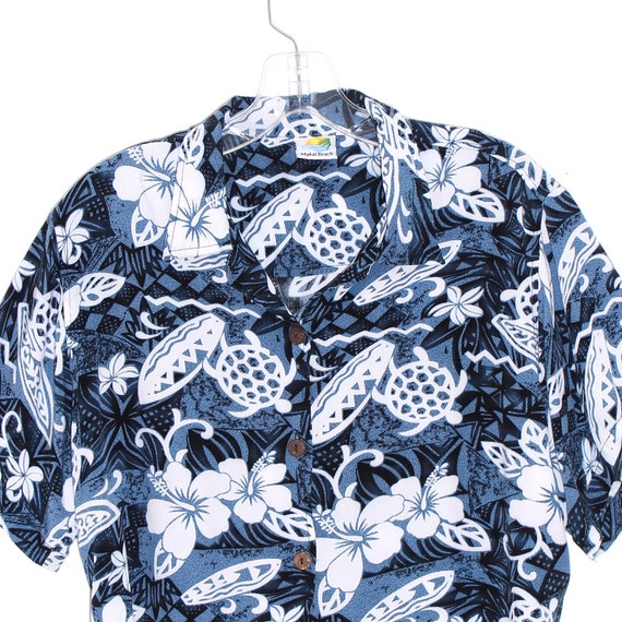 vintage HAWAIIAN shirt crop top TURTLE and SURFBO… - image 2