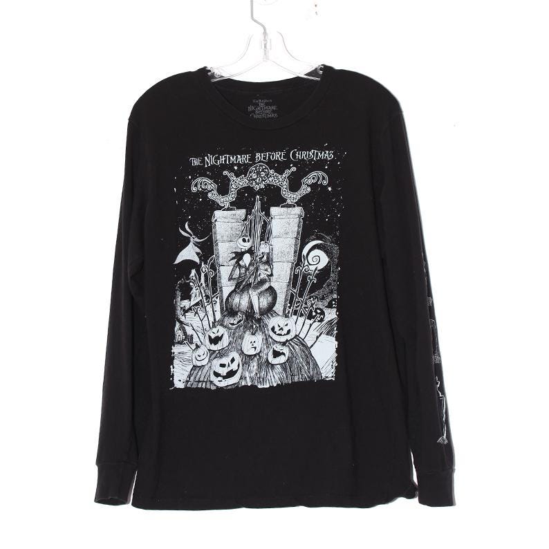 Vintage 2000s Nightmare Before Christmas Long Sleeve Shirt – Black