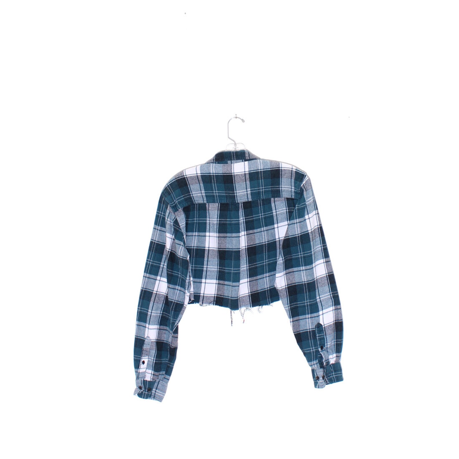 90s FLANNEL CROP TOP cropped plaid shirt button up long sleeve | Etsy