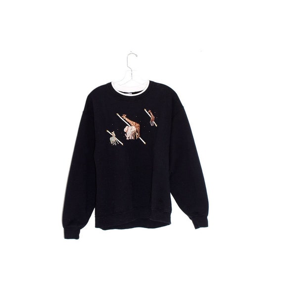 SAFARI jungle SWEATSHIRT animal print embroidered… - image 1