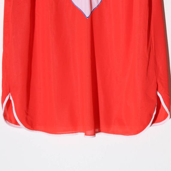 70s 80s TANK TOP nylon lingerie pajama top with e… - image 4