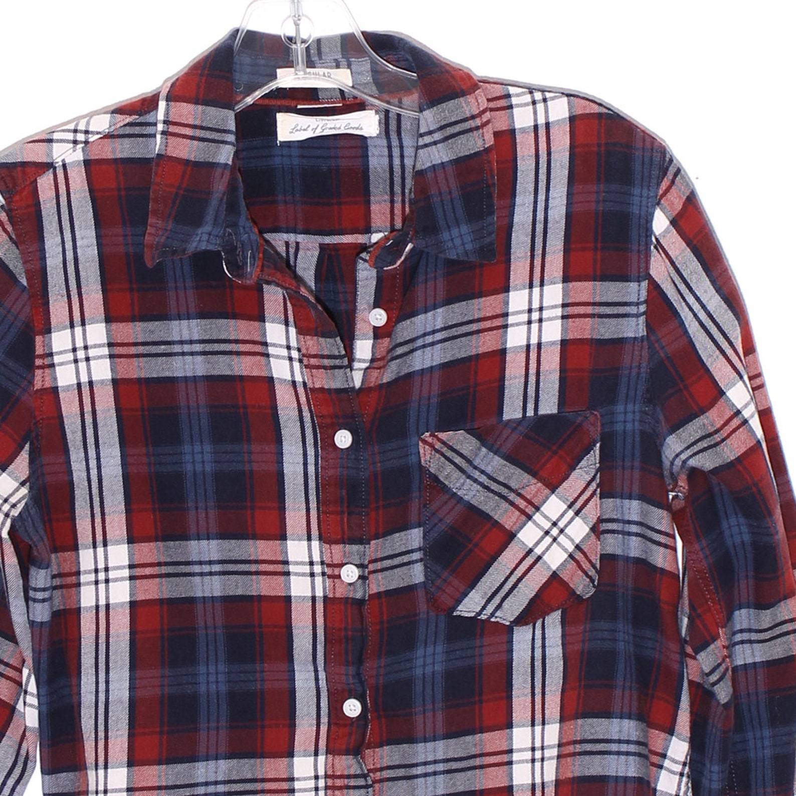 90s FLANNEL CROP TOP cropped plaid shirt button up long sleeve | Etsy