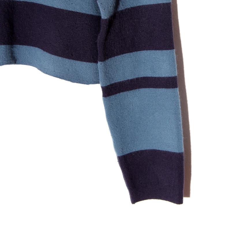 vintage striped sweater crop top BLUE PANTONE OMBRE striped sweater super soft knit sweater cropped sweater jumper custom cropped raw hem