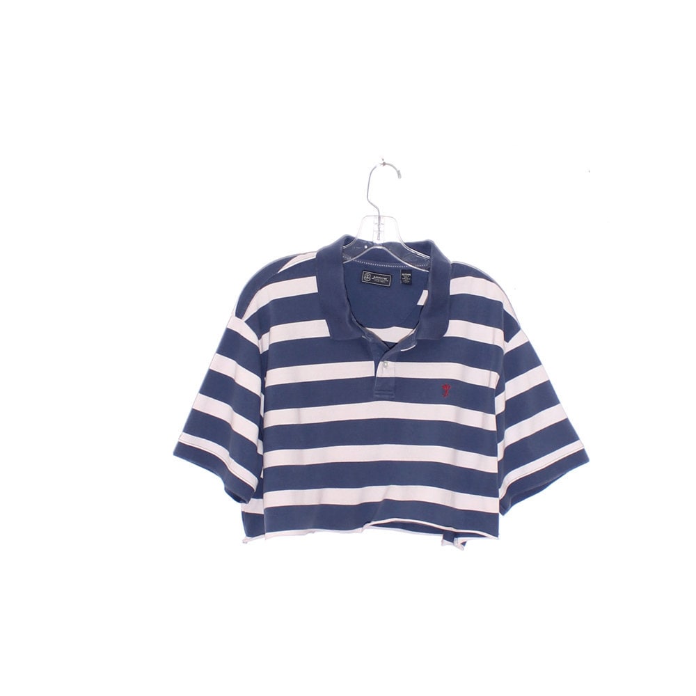 STRIPED POLO Crop Top 90s Cropped Boyfriend Clothing Preppy