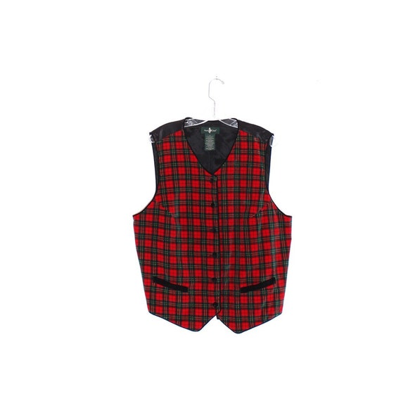 PLAID VEST Tartan Plaid Wool Vest With 