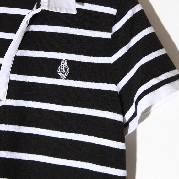 Vintage 90s RALPH LAUREN Shirt Ralph Lauren POLO Shirt Black and White Striped Shirt With Lrl Logo white Colar Preppy Zip up Front Etsy UK