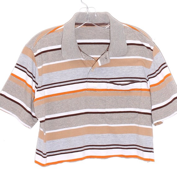 butterscotch STRIPED SKATER SHIRT 90s crop top cr… - image 2