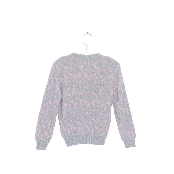 vintage 80s sweater PASTEL PINK and GREY geometri… - image 6
