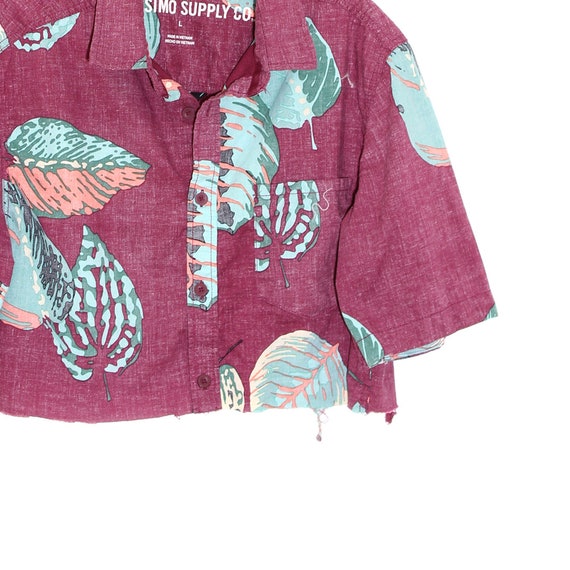 Unique Palm Tree Floral Cropped Top Shirt