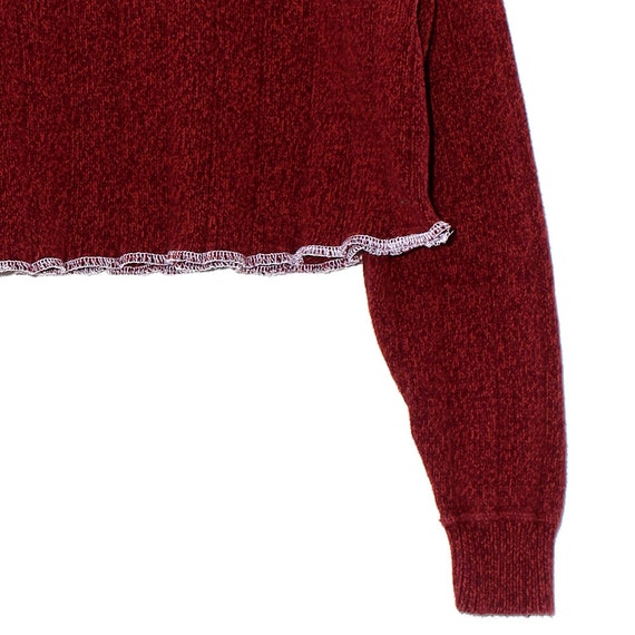 CROPPED SWEATER 90s sweater LETTUCE hem oversized… - image 3