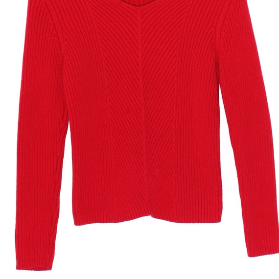 SCARLET RED SWEATER christmas holiday color knit … - image 4