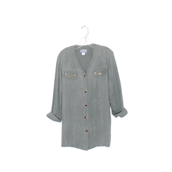 MINIMALIST TUNIC muted green stone color RAYON blo