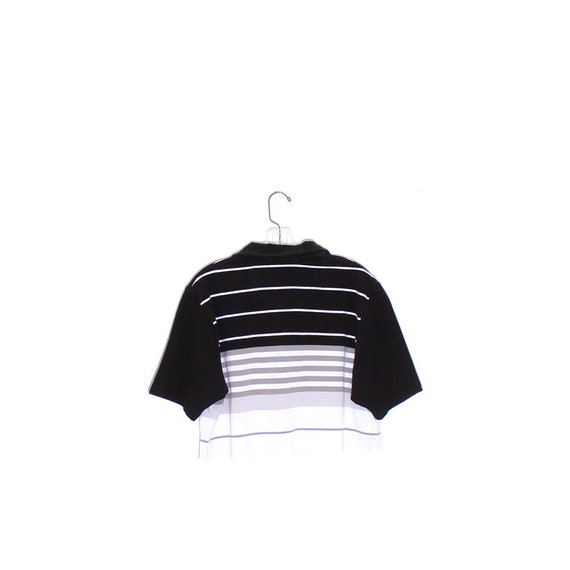 90s IZOD crop top preppy striped shirt cropped sh… - image 3
