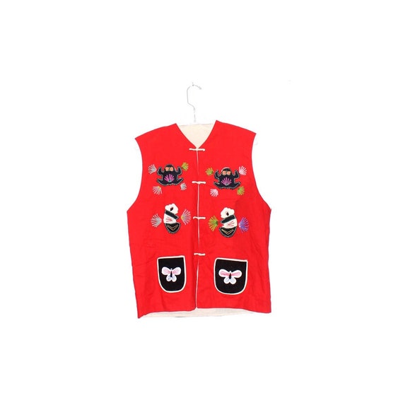 CHINESE new year vest FOLK ART handmade quilted w… - image 1