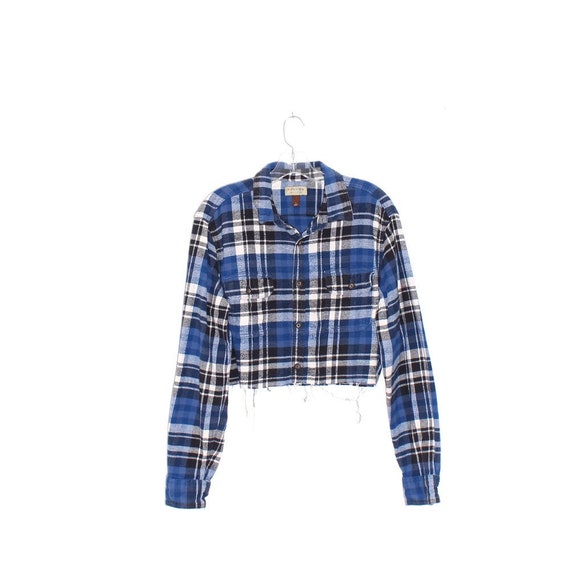 long sleeve checkered crop top