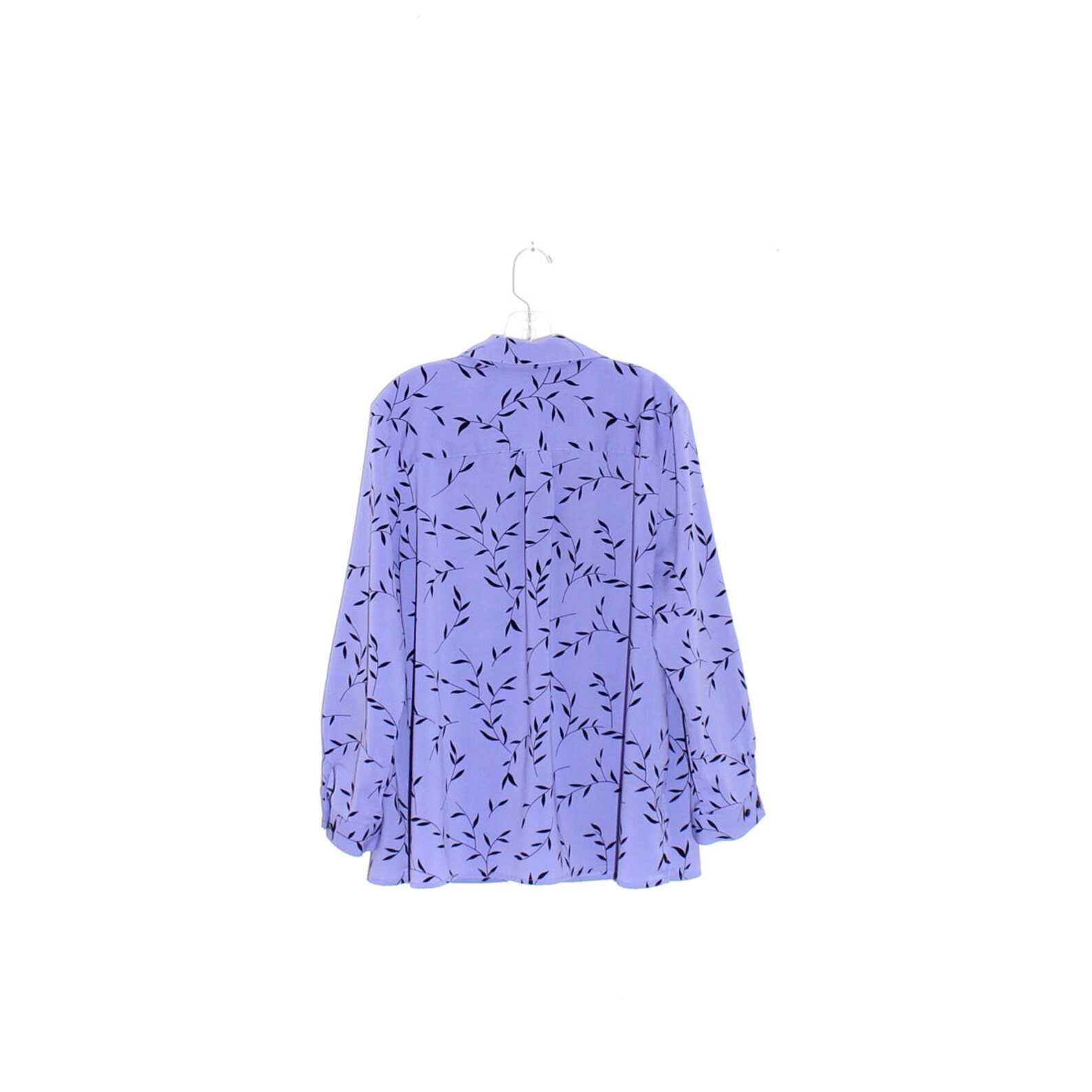 PURPLE OVERSIZED BLOUSE lilac lavender black leaf print shirt | Etsy