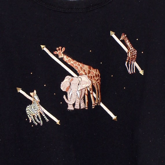SAFARI jungle SWEATSHIRT animal print embroidered… - image 3