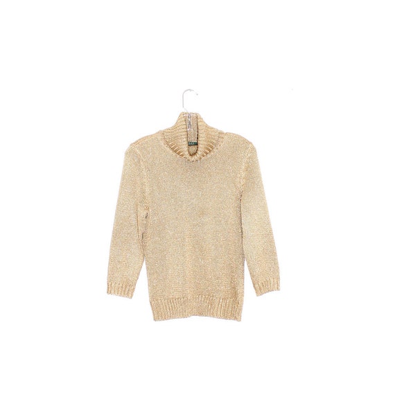 RALPH LAUREN Metallic GOLD Knit Sweater 