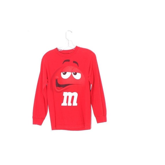 m&m red shirt