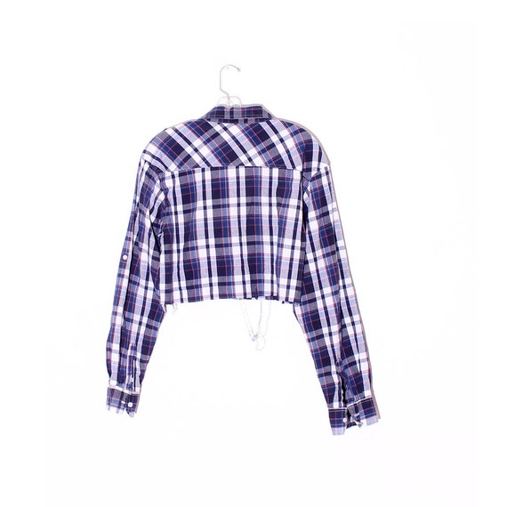 plaid shirt crop top western shirt flannel 90s cl… - image 5