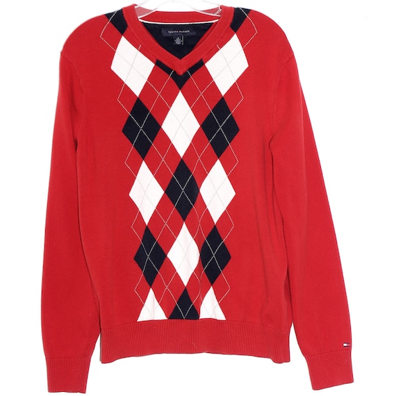 90s TOMMY HILFIGER sweater CLUELESS vibes red arg… - image 2