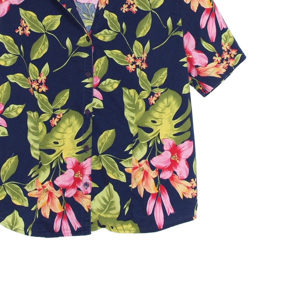 HAWAIIAN SHIRT tropical floral blouse tourist tra… - image 5