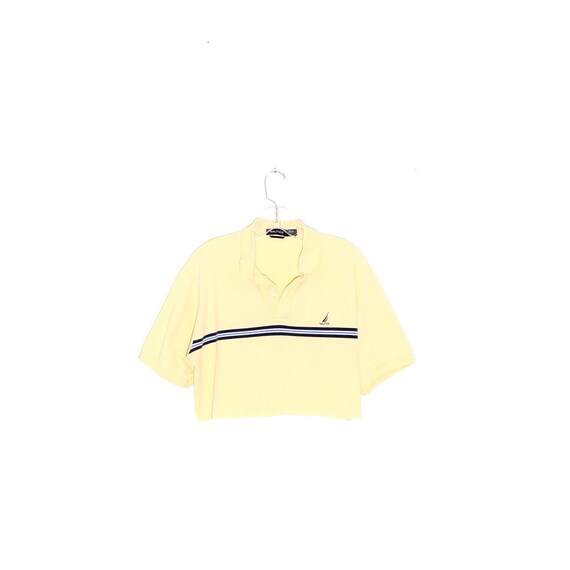 yellow polo crop top