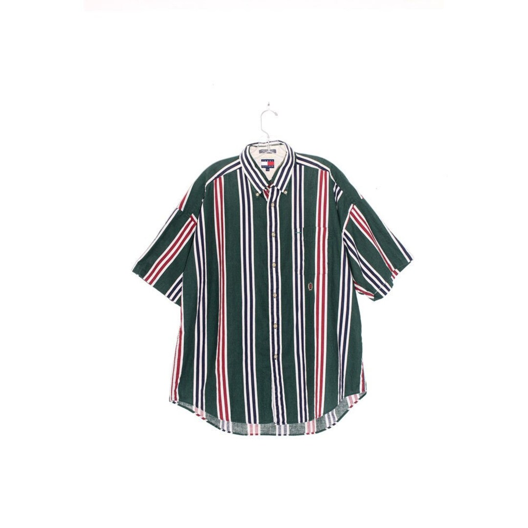 90s TOMMY HILFIGER Shirt STRIPED Denim Cotton 90s Shirt Button Down 90s-tommy-hilfiger-shirt-striped-denim-cotton-90s-shirt-button-down