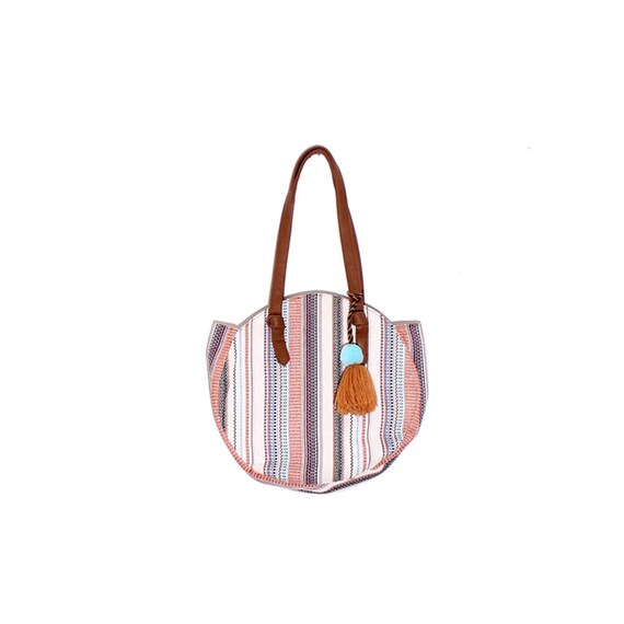 BOHO SHOULDER BAG woven striped pattern with larg… - image 2