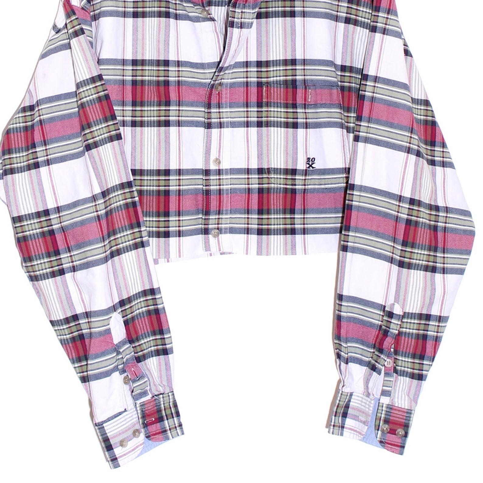 Vintage PLAID FLANNEL 90s Crop Top Cropped Length Frayed Raw | Etsy