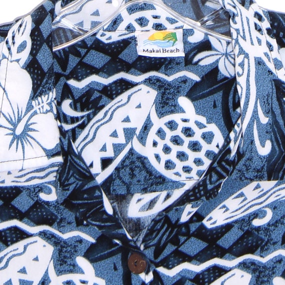 vintage HAWAIIAN shirt crop top TURTLE and SURFBO… - image 3