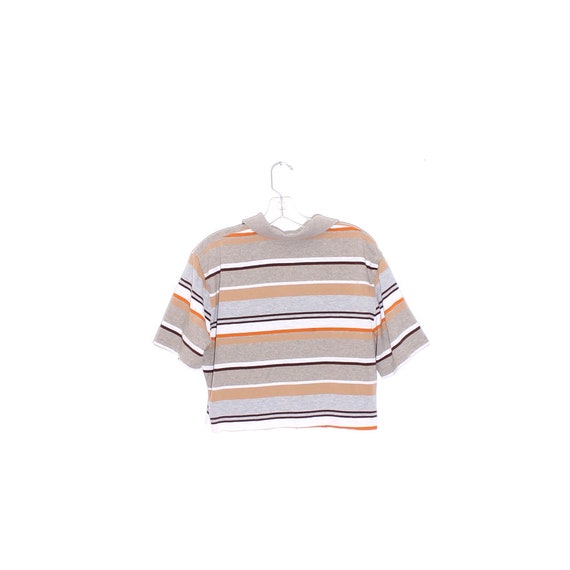 butterscotch STRIPED SKATER SHIRT 90s crop top cr… - image 4