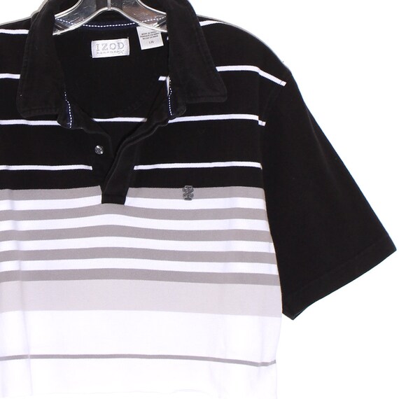 90s IZOD crop top preppy striped shirt cropped sh… - image 5