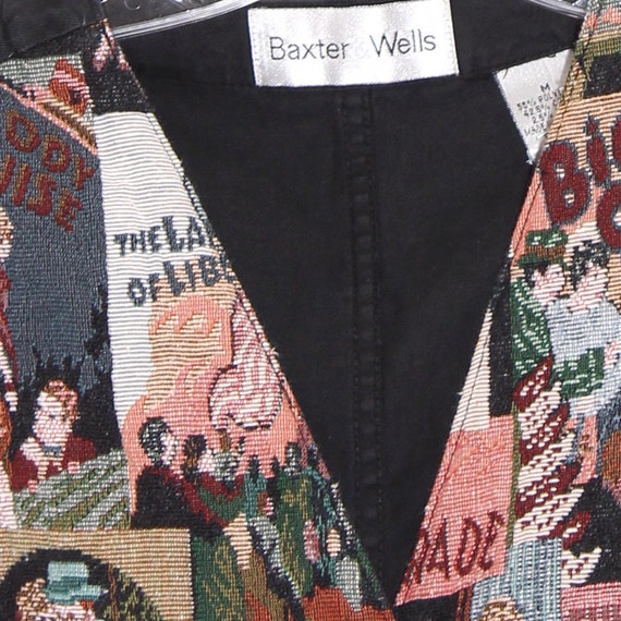 vintage TAPESTRY VEST french broadway musical pos… - image 3