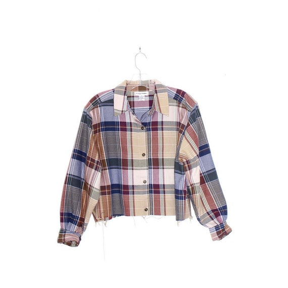 cutest plaid COTTAGE CORE shirt 90s crop top crop… - image 1