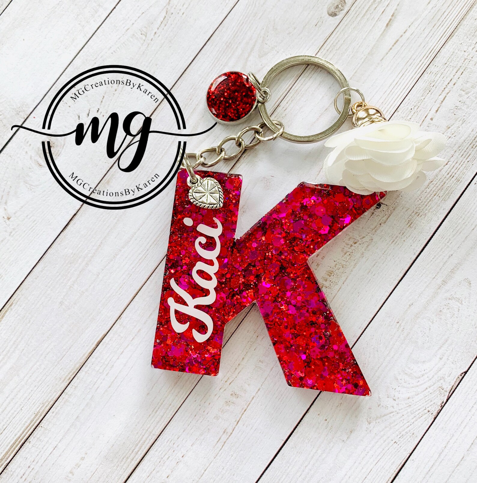 Letter Keychain Initial Keychain Initial Key Ring Letter Etsy