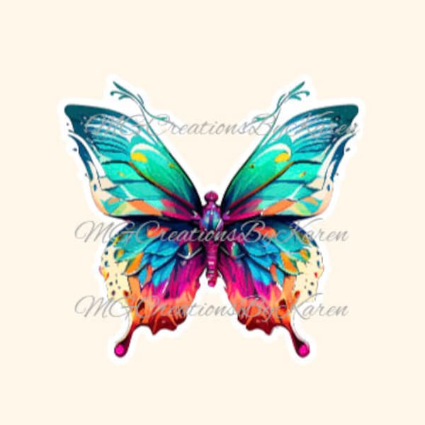2” Butterfly clear acrylic blanks for badge reels with matching vinyl decal, acrylic blank, decal, vinyl decal, Butterfly decal, acrylic