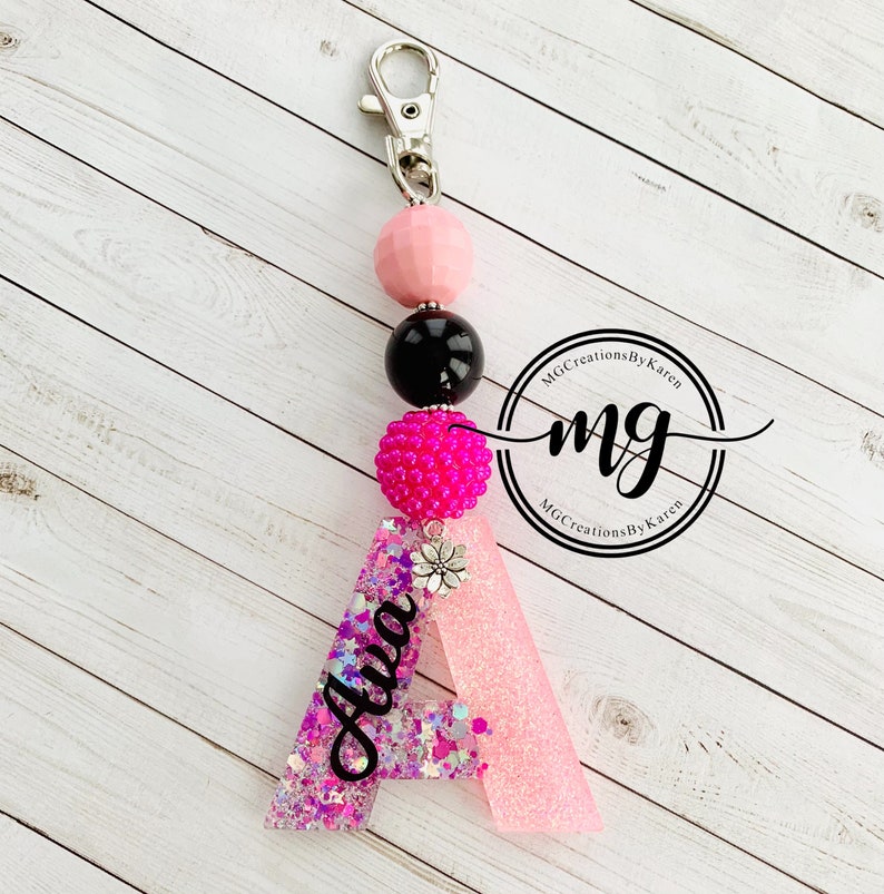 Letter Keychain Initial Keychain Personalized Gift Custom Etsy