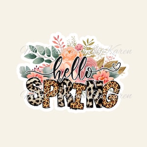 2 Hello Spring Acrylic Blank for Badge Reels & Vinyl Decal, Acrylic Blank,  Decal, Vinyl Decal, Cast Acrylic, Badge Reel, Spring Badge Reel 