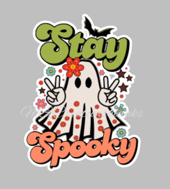 Stay spooky ghost acrylic blank for badge reels & vinyl decal, acrylic  blank, decal, vinyl decal, cast acrylic, badge reel, Halloween blank