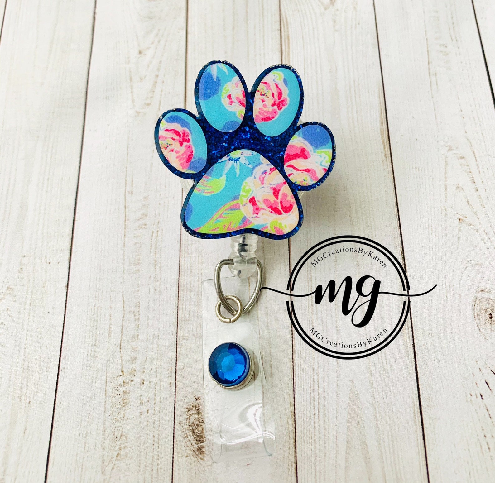 Dog Badge Reel Dog ID Holder Dog Badge Clip Paw Badge Reel Etsy