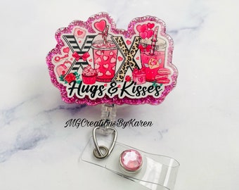 Valentine Badge Reel, Valentine ID Reel, Love Badge Reel, Valentine Badge Reel, Valentine ID Holder, Love Badge Reels, Badge Holder for Her