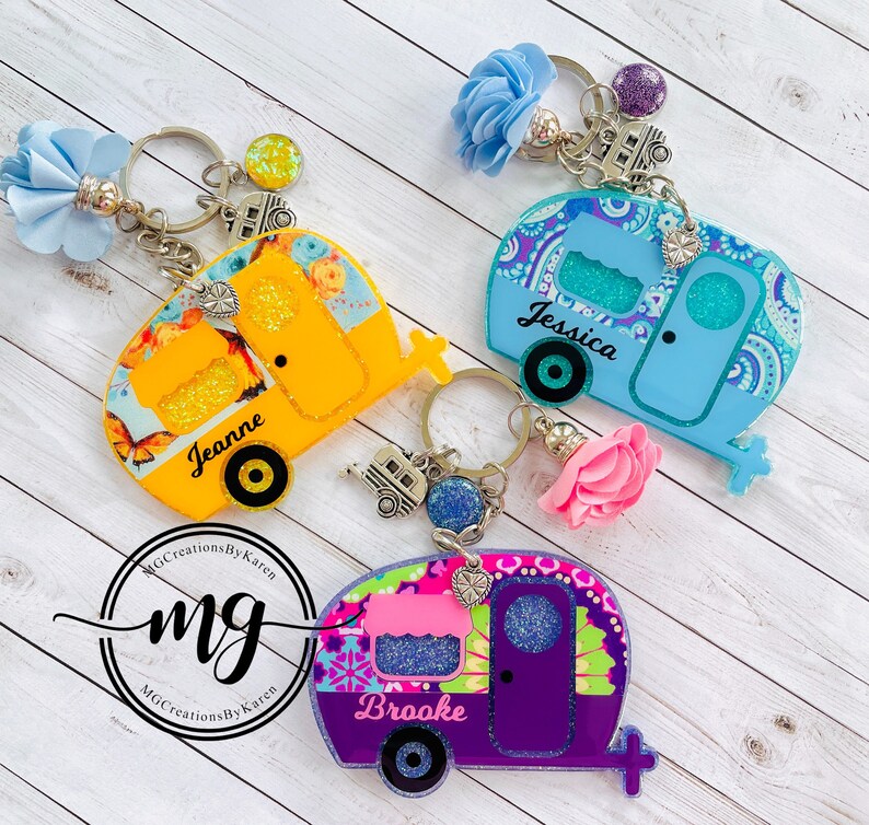 Camper Keychain Camper Key Ring Camper Tag Camper Charm Etsy