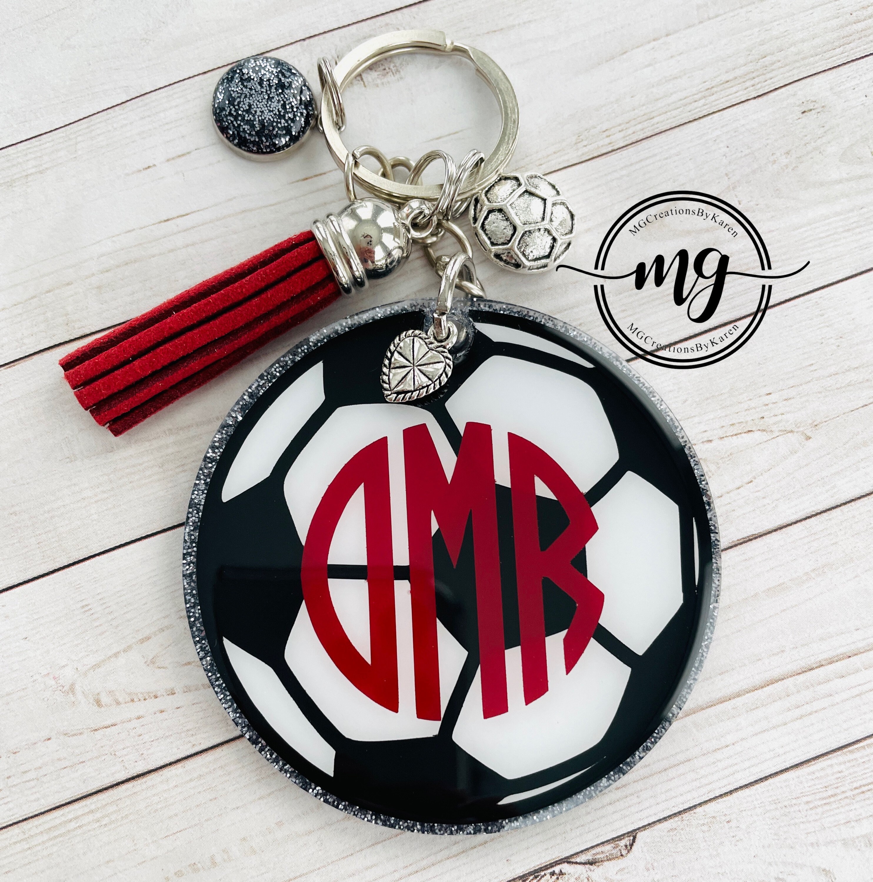 Soccer Keychain Soccer Key Ring Personalized Soccer Etsy