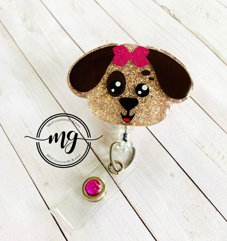 Dog Badge Reel Doggy Badge Holder Doggy Reel Dog ID Clip Etsy