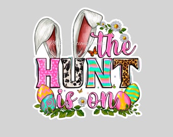 Easter Hunt clear acrylic blank for badge reels with matching vinyl decal, Easter acrylic blank, Easter vinyl decal, Happy Easter DIY blank