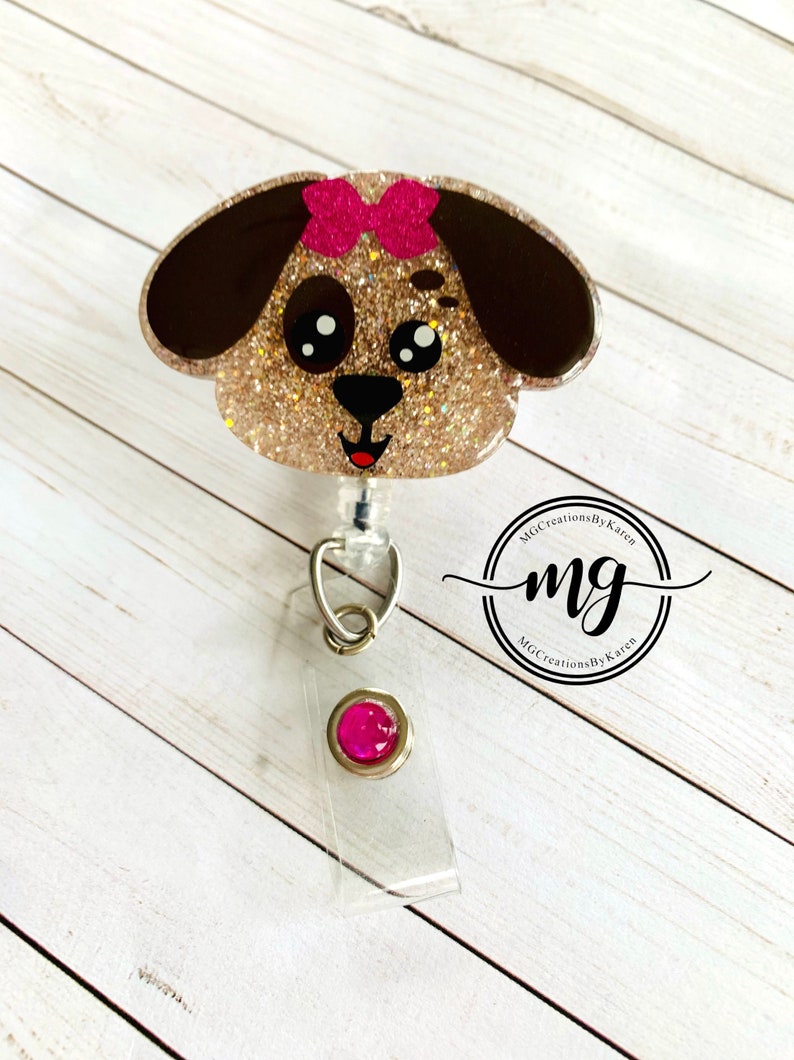 Dog Badge Reel Doggy Badge Holder Doggy Reel Dog ID Clip Etsy