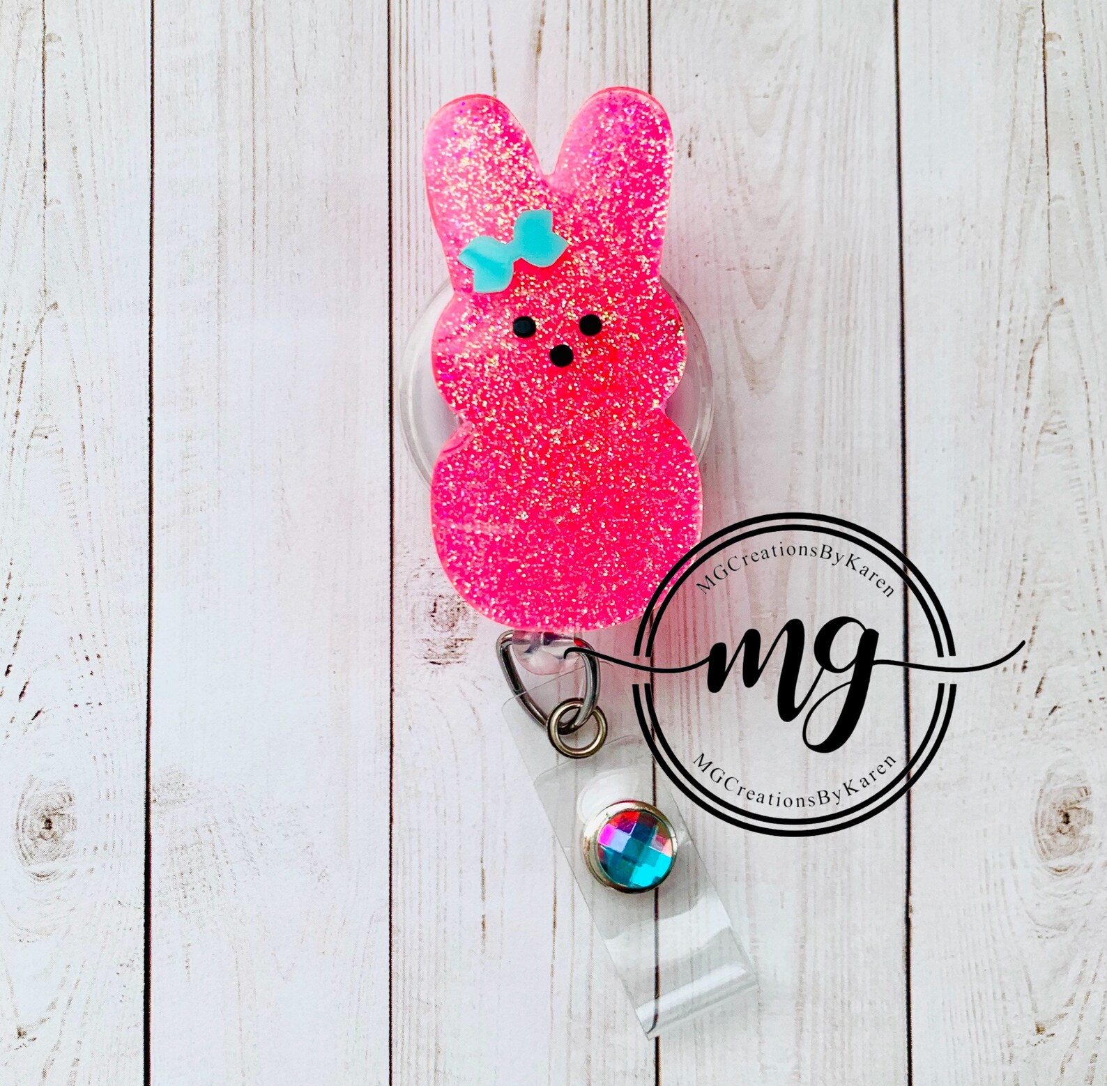 Bunny Reel Easter Badge Reel Bunny Badge Reel Bunny Bunny Etsy